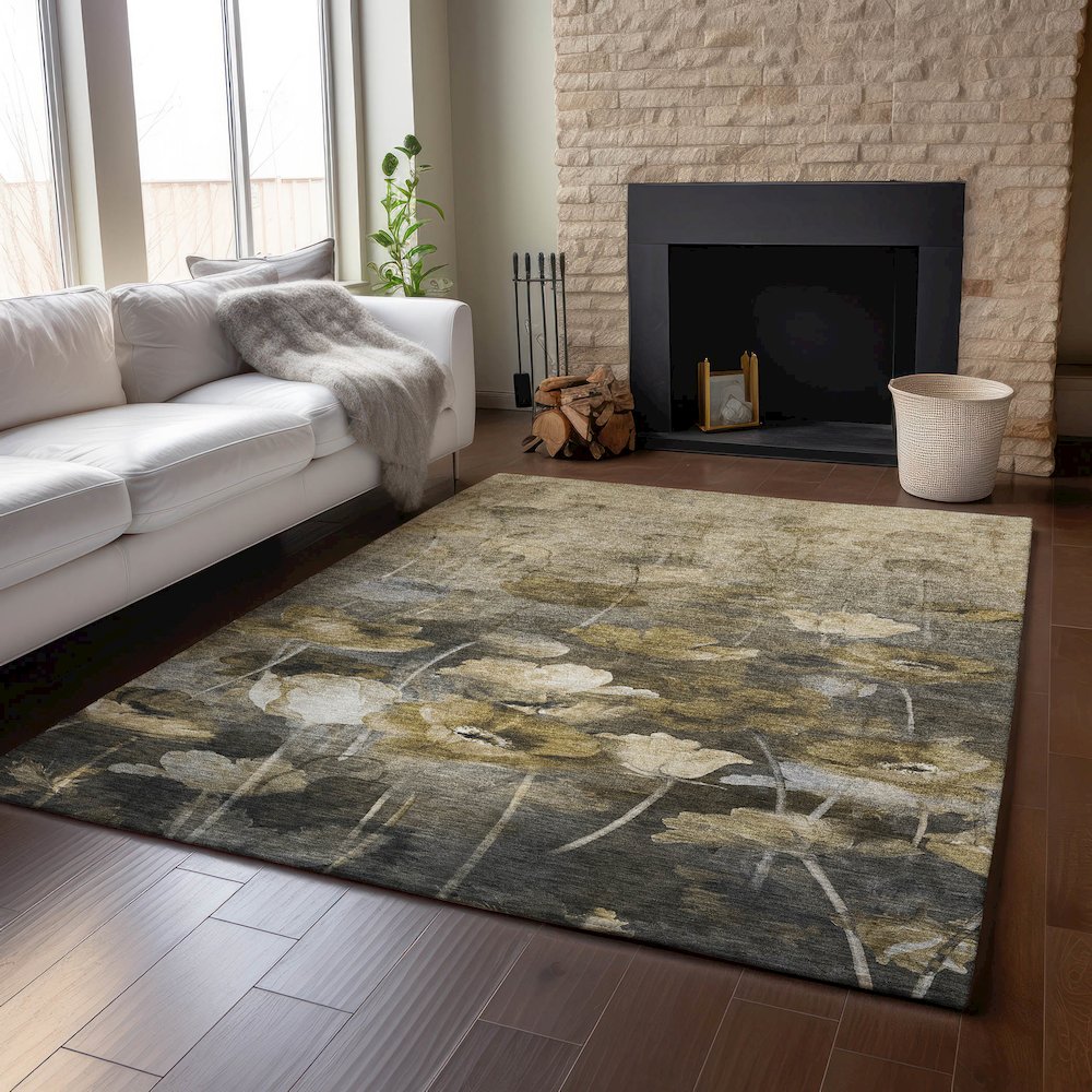 Premium Machine Washable Mayfield  Taupe 9' x 12' Rug. Picture 6