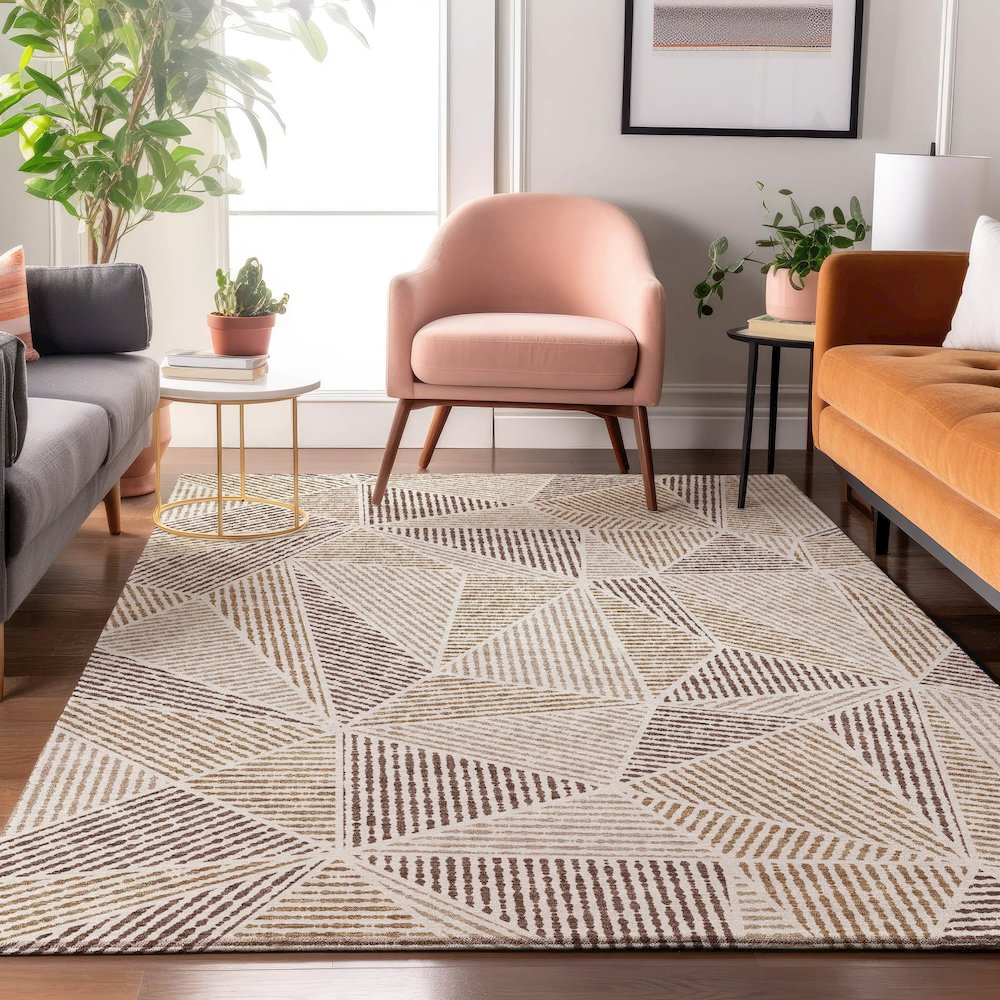 Premium Machine Washable Mayfield  Brown 9' x 12' Rug. Picture 5