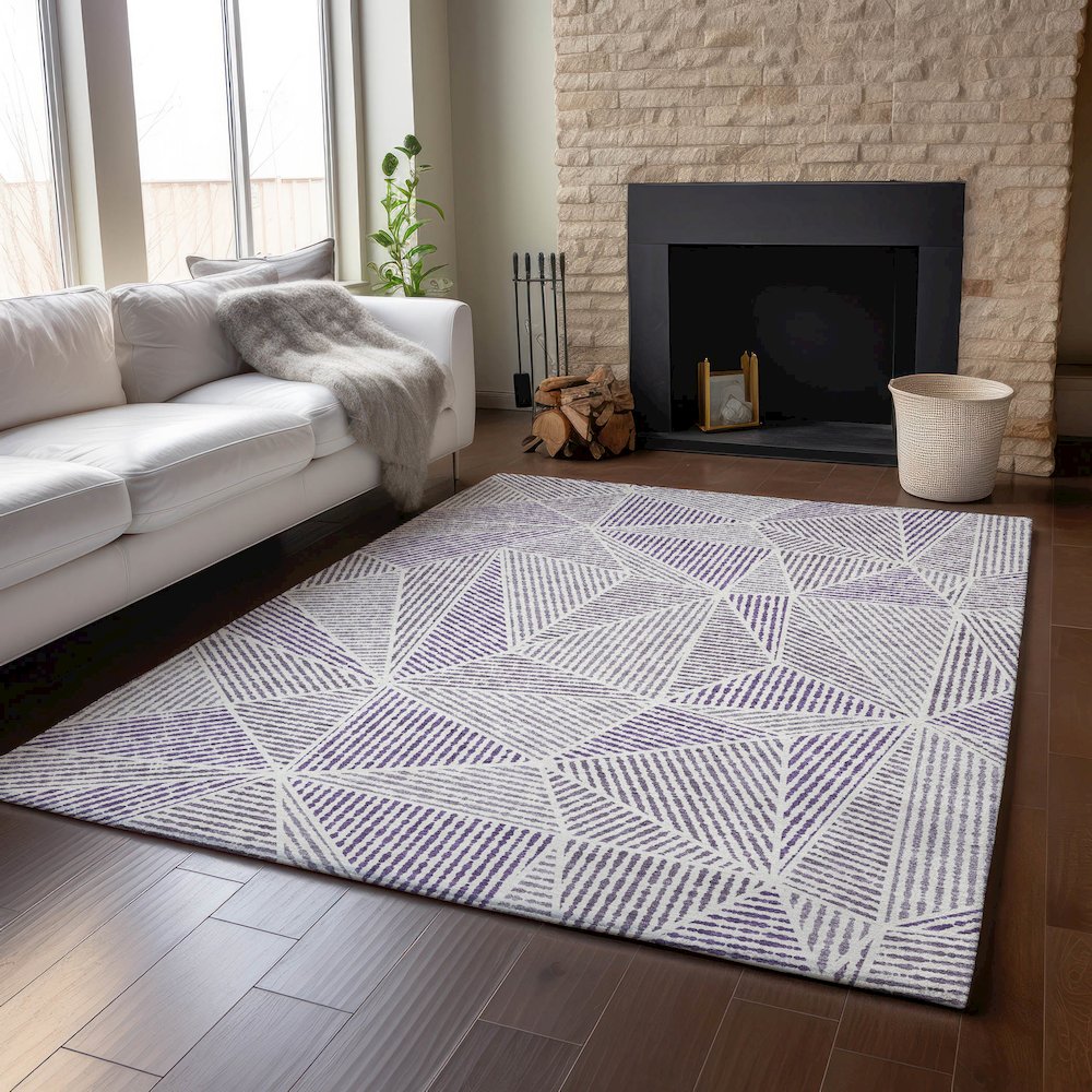 Premium Machine Washable Mayfield  Purple 9' x 12' Rug. Picture 6