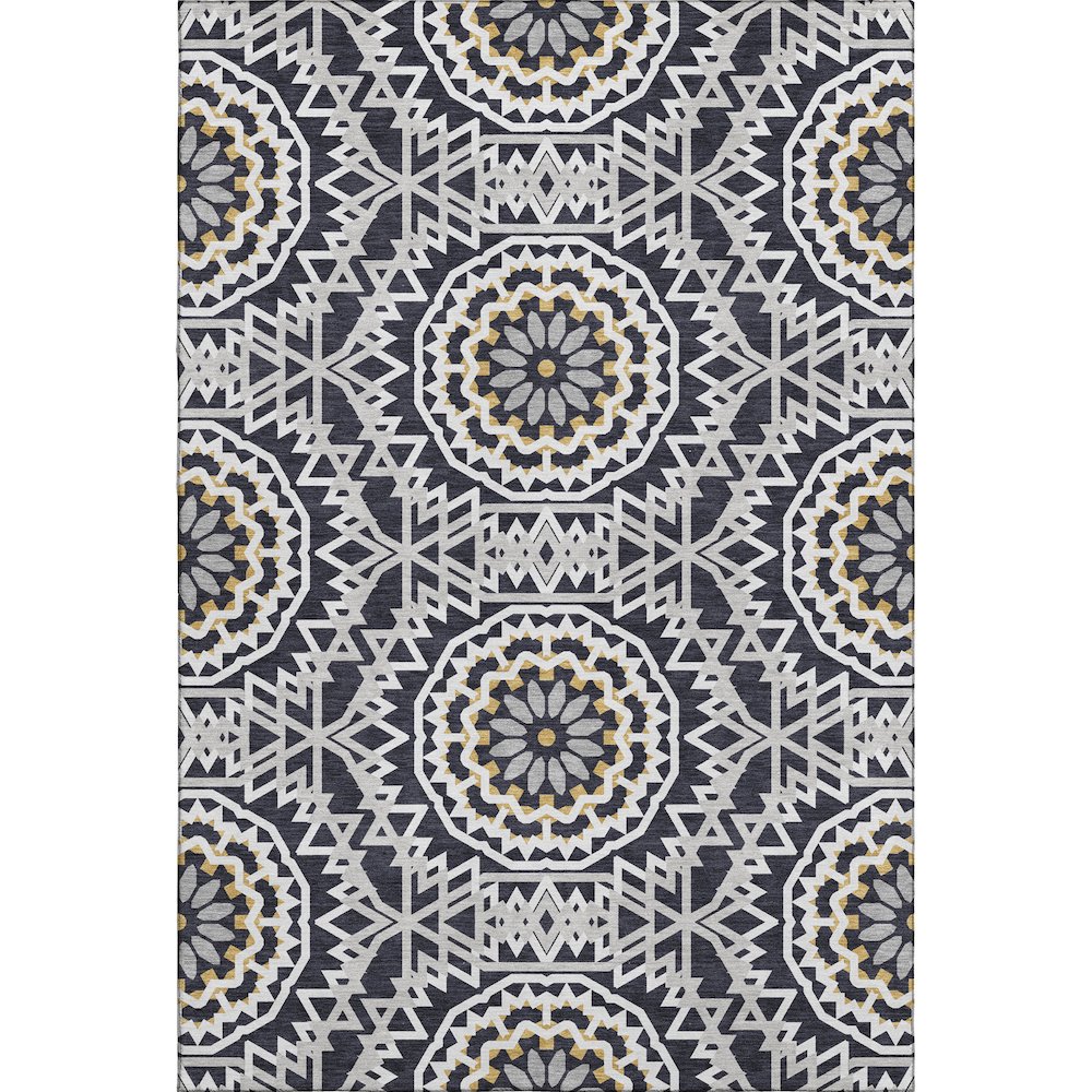 Premium Machine Washable Mayfield  Black 9' x 12' Rug. Picture 1