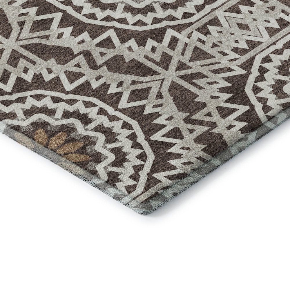 Premium Machine Washable Mayfield  Chocolate 5' x 7'6" Rug. Picture 3
