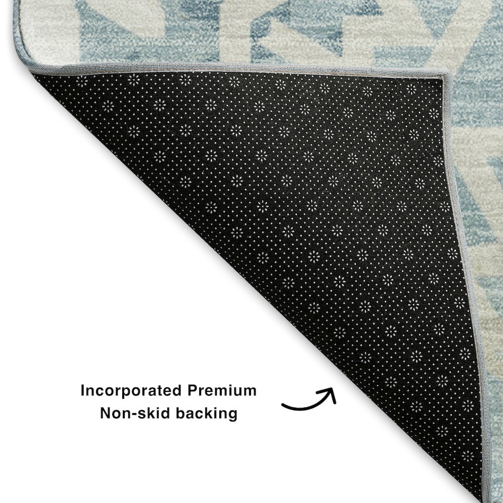 Premium Machine Washable Mayfield  Denim 5' x 7'6" Rug. Picture 2