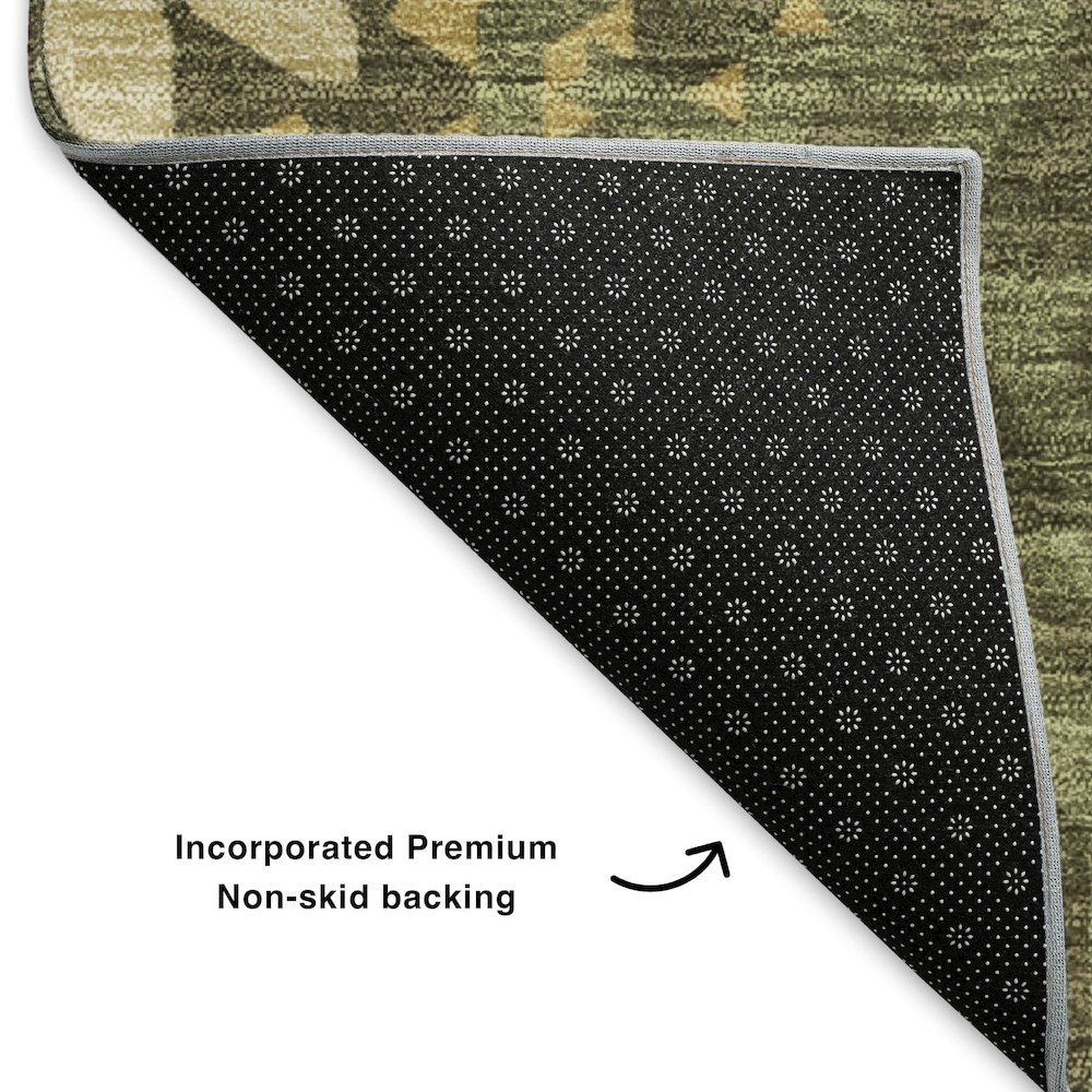 Premium Machine Washable Mayfield  Olive 5' x 7'6" Rug. Picture 2