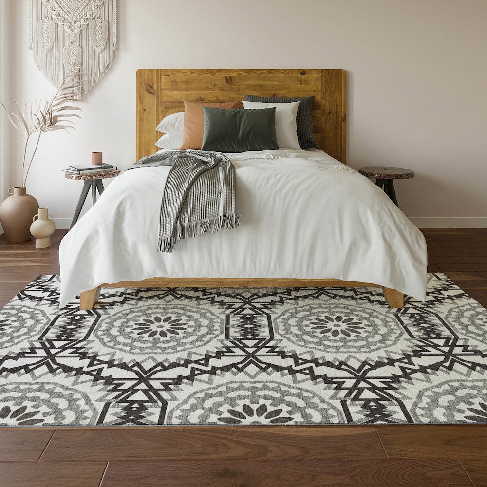 Premium Machine Washable Mayfield  White 9' x 12' Rug. Picture 6