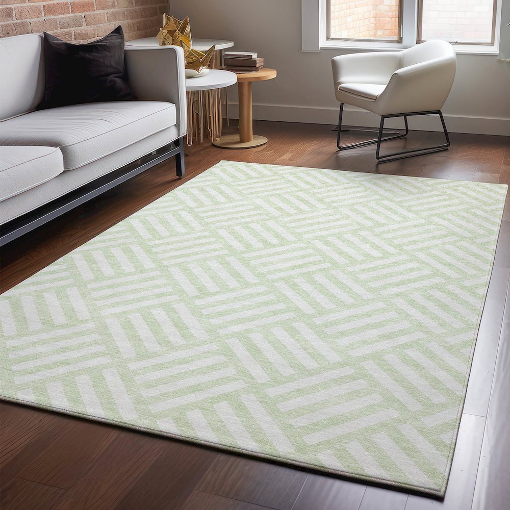 Premium Machine Washable Mayfield  Mint 9' x 12' Rug. Picture 5
