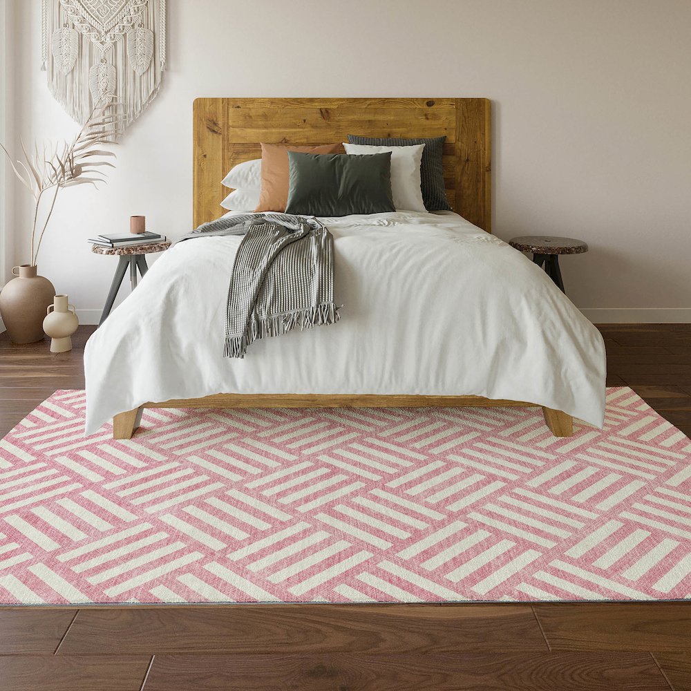 Premium Machine Washable Mayfield  Pink 9' x 12' Rug. Picture 6