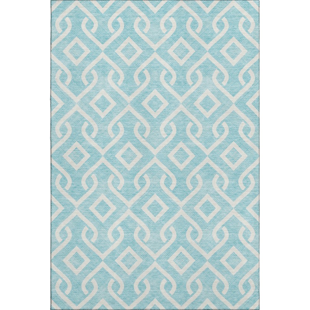 Premium Machine Washable Mayfield  Aqua 9' x 12' Rug. Picture 1