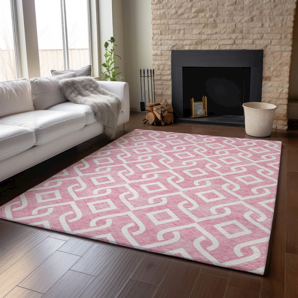 Premium Machine Washable Mayfield  Blush 9' x 12' Rug. Picture 6