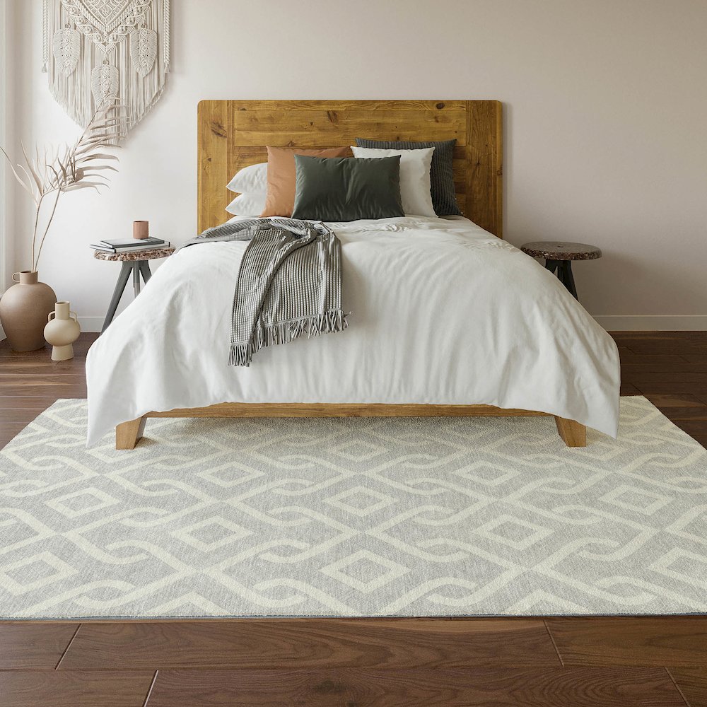 Premium Machine Washable Mayfield  Silver 9' x 12' Rug. Picture 6