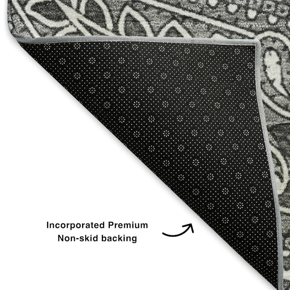 Premium Machine Washable Mayfield  Gray 5' x 7'6" Rug. Picture 2