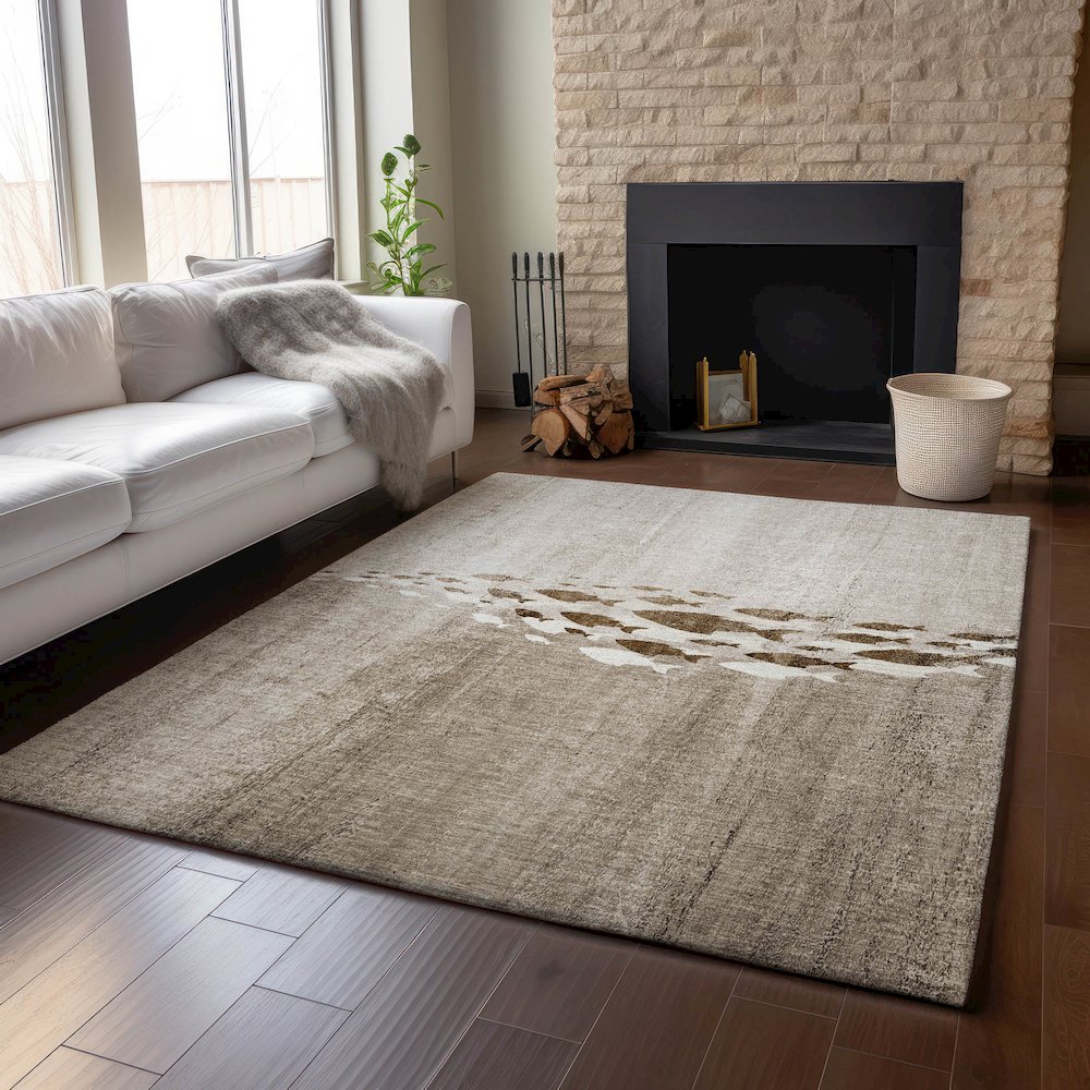 Premium Machine Washable Mayfield  Taupe 9' x 12' Rug. Picture 6