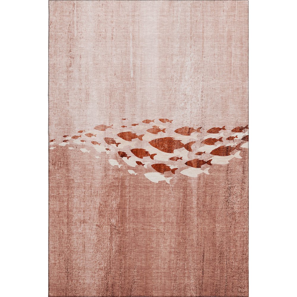 Premium Machine Washable Mayfield  Terracotta 9' x 12' Rug. Picture 1