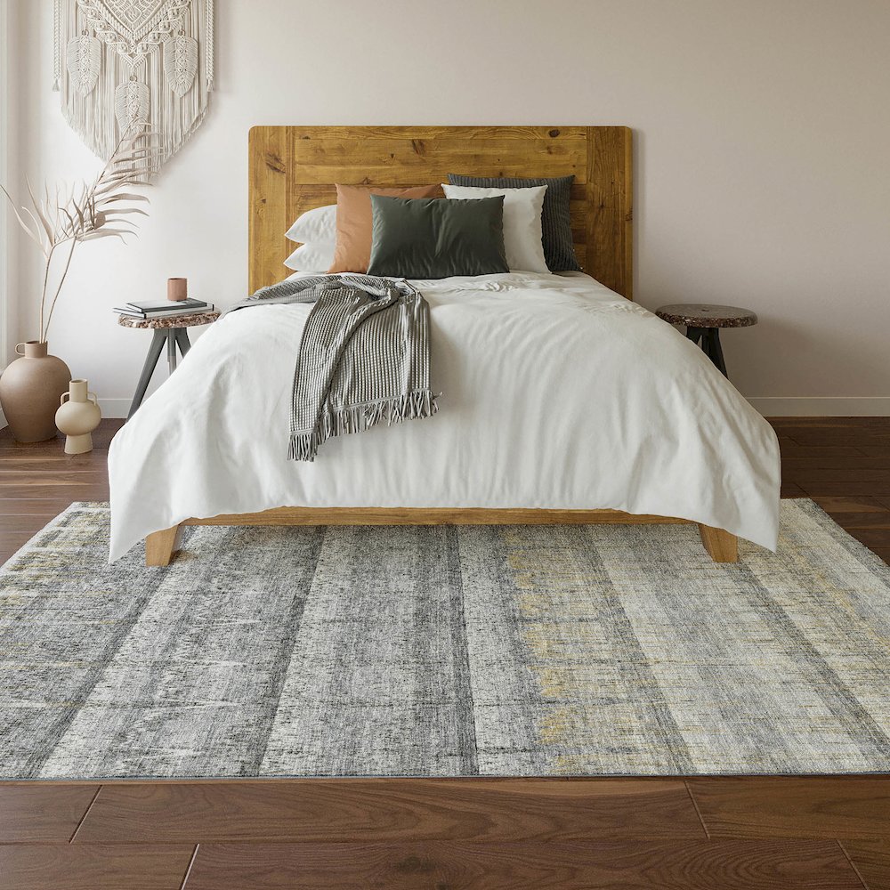 Premium Machine Washable Mayfield  Gray 9' x 12' Rug. Picture 6