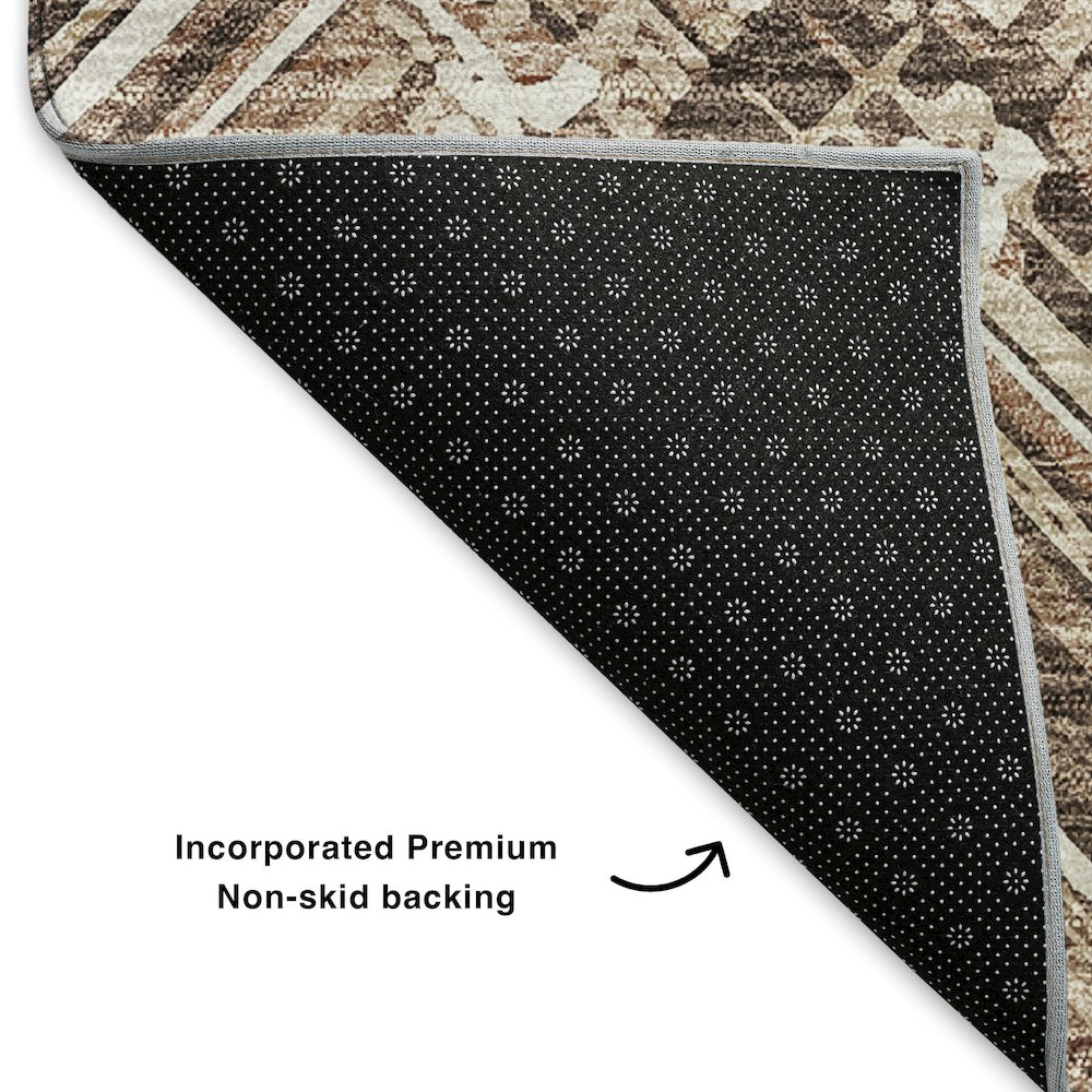 Premium Machine Washable Mayfield  Brown 5' x 7'6" Rug. Picture 2