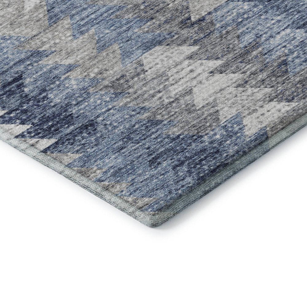 Premium Machine Washable Mayfield  Blue 5' x 7'6" Rug. Picture 3