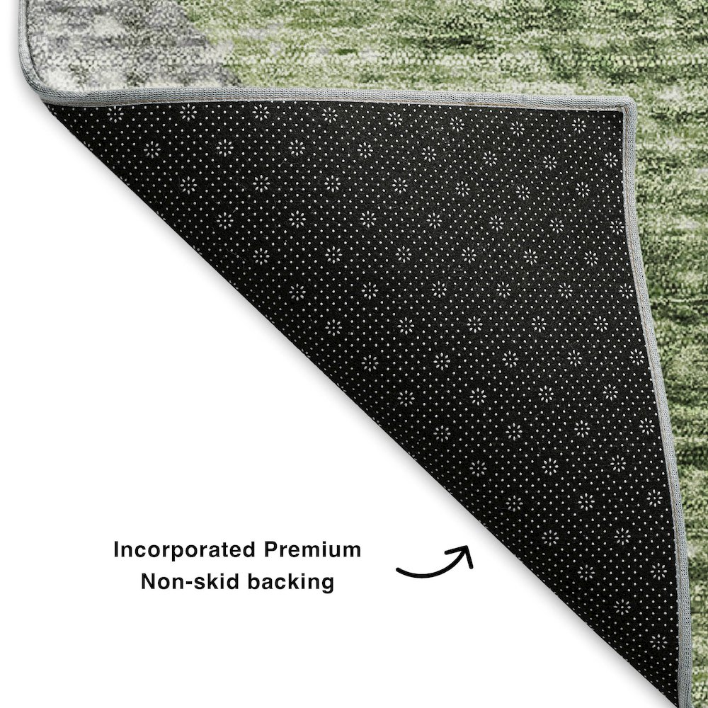 Premium Machine Washable Mayfield  Green 5' x 7'6" Rug. Picture 2