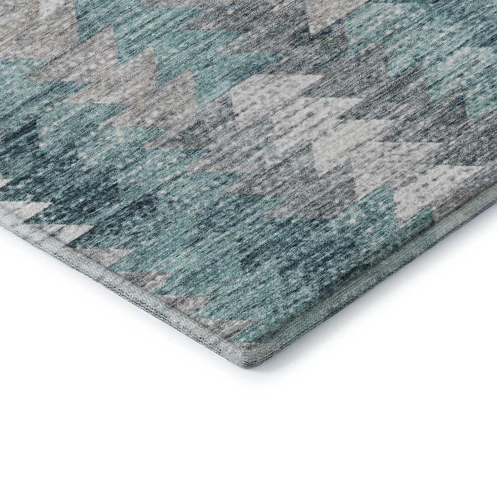 Premium Machine Washable Mayfield  Teal 5' x 7'6" Rug. Picture 3