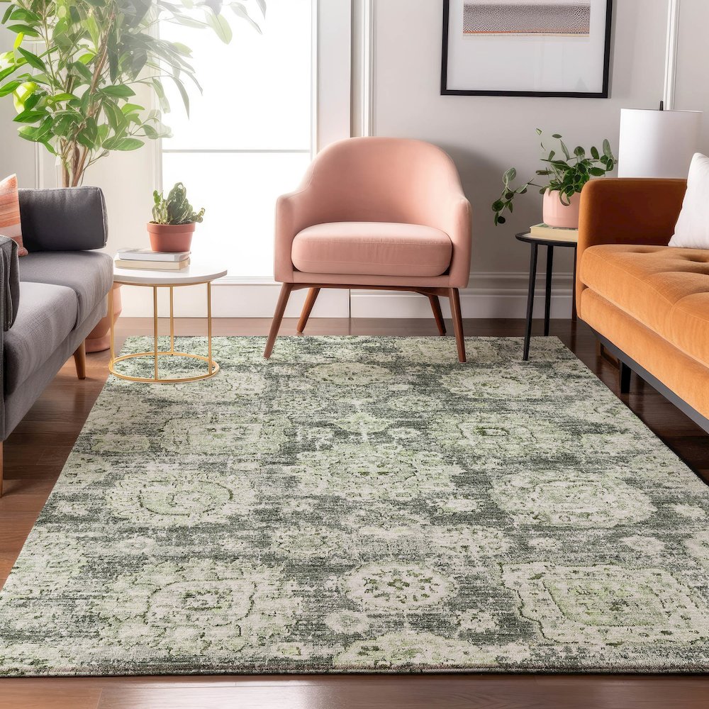 Premium Machine Washable Mayfield  Aloe 9' x 12' Rug. Picture 5