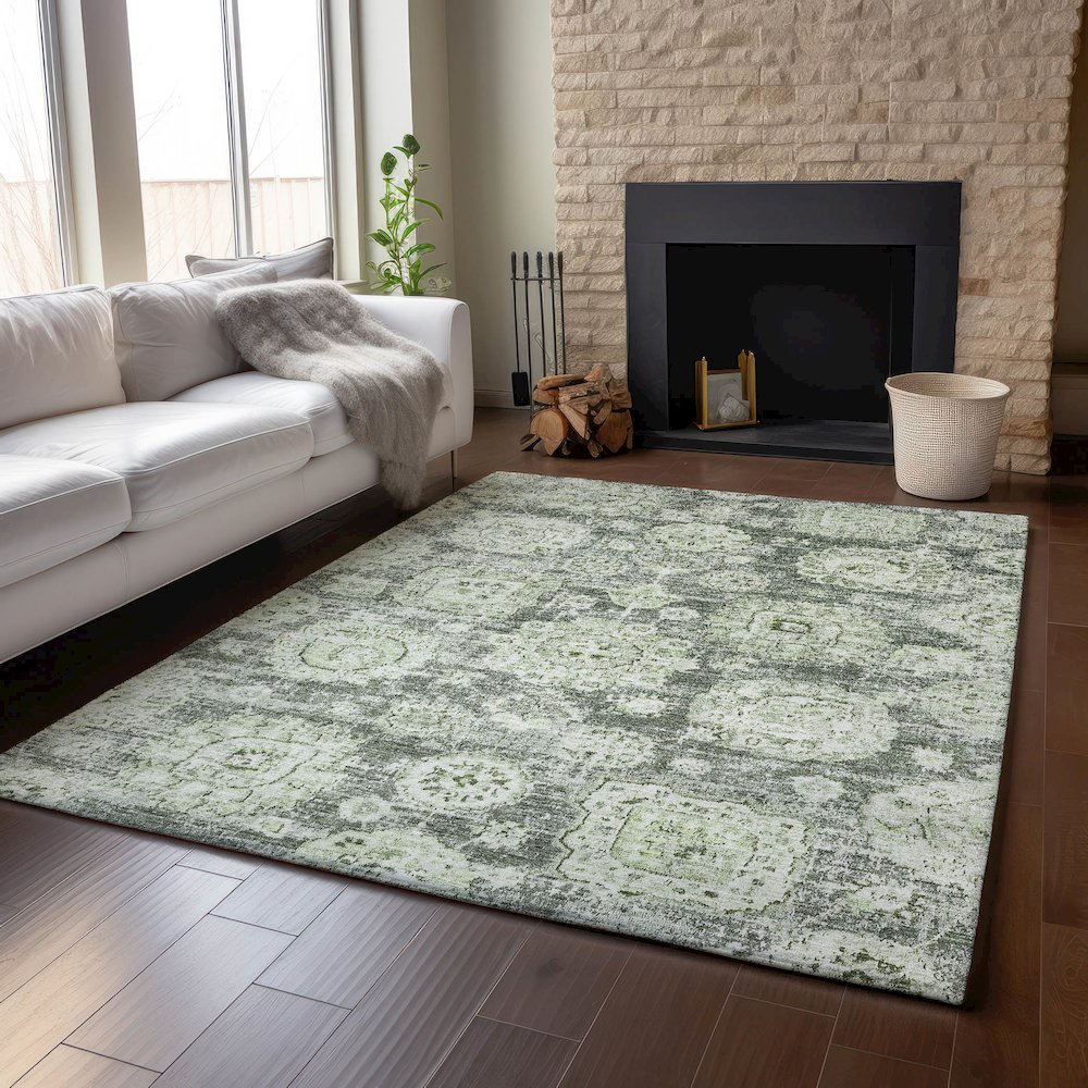 Premium Machine Washable Mayfield  Aloe 9' x 12' Rug. Picture 6