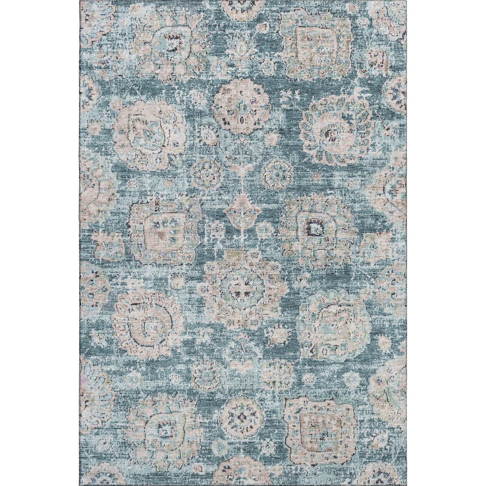 Premium Machine Washable Mayfield  Teal 9' x 12' Rug. Picture 1