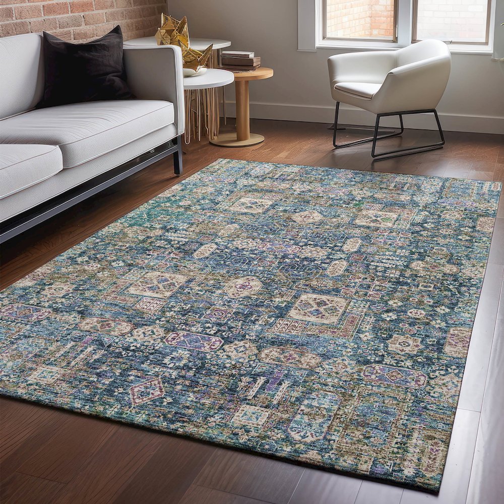 Premium Machine Washable Mayfield  Green 9' x 12' Rug. Picture 5