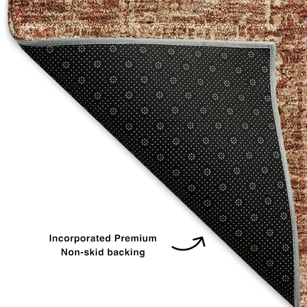 Premium Machine Washable Mayfield  Paprika 5' x 7'6" Rug. Picture 2