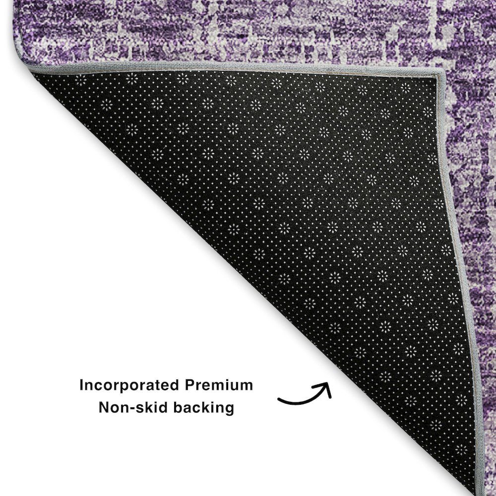 Premium Machine Washable Mayfield  Purple 5' x 7'6" Rug. Picture 2