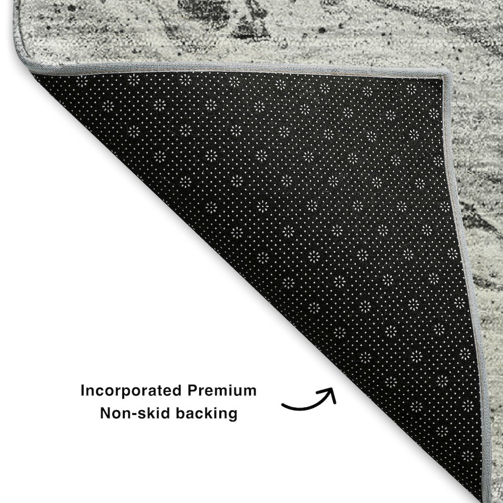Premium Machine Washable Mayfield  Gray 5' x 7'6" Rug. Picture 2