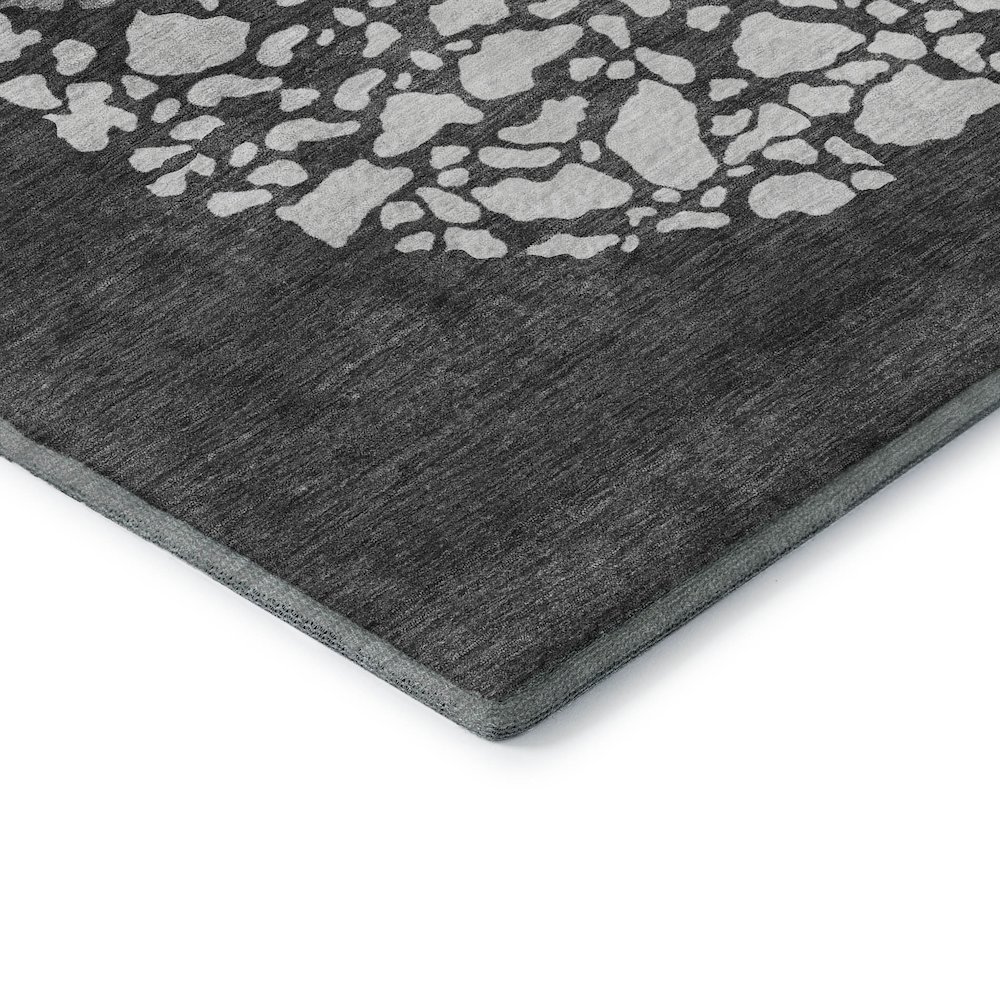 Premium Machine Washable Mayfield  Charcoal 5' x 7'6" Rug. Picture 3