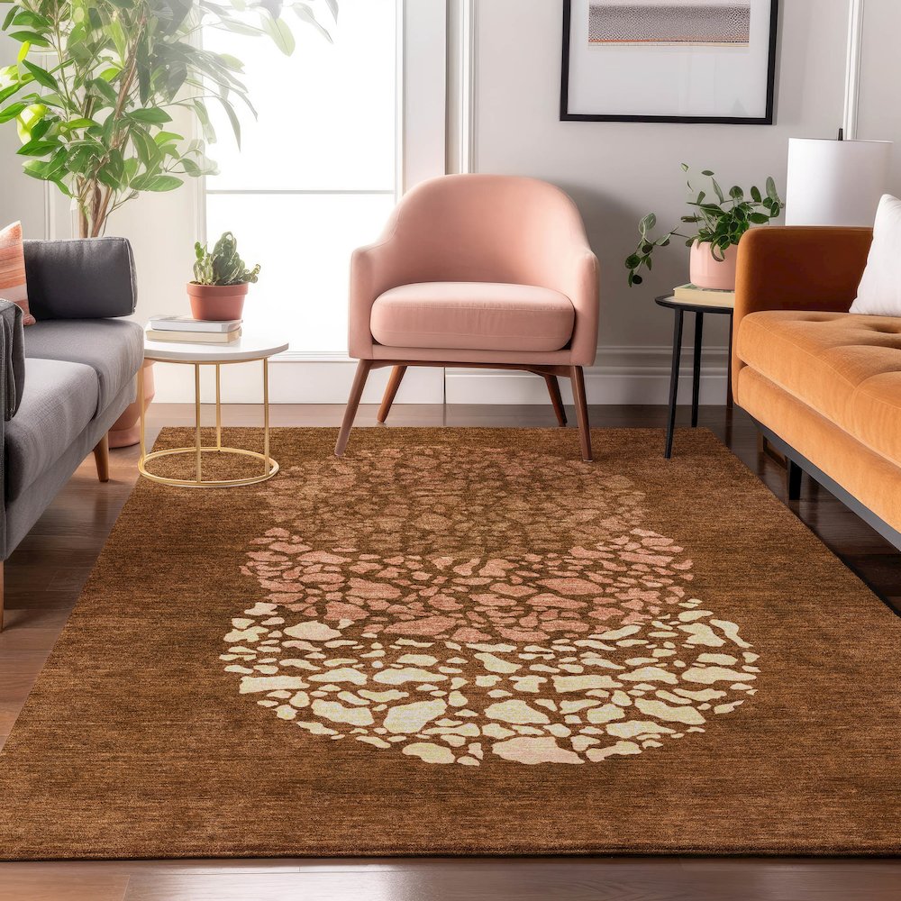 Premium Machine Washable Mayfield  Paprika 9' x 12' Rug. Picture 5