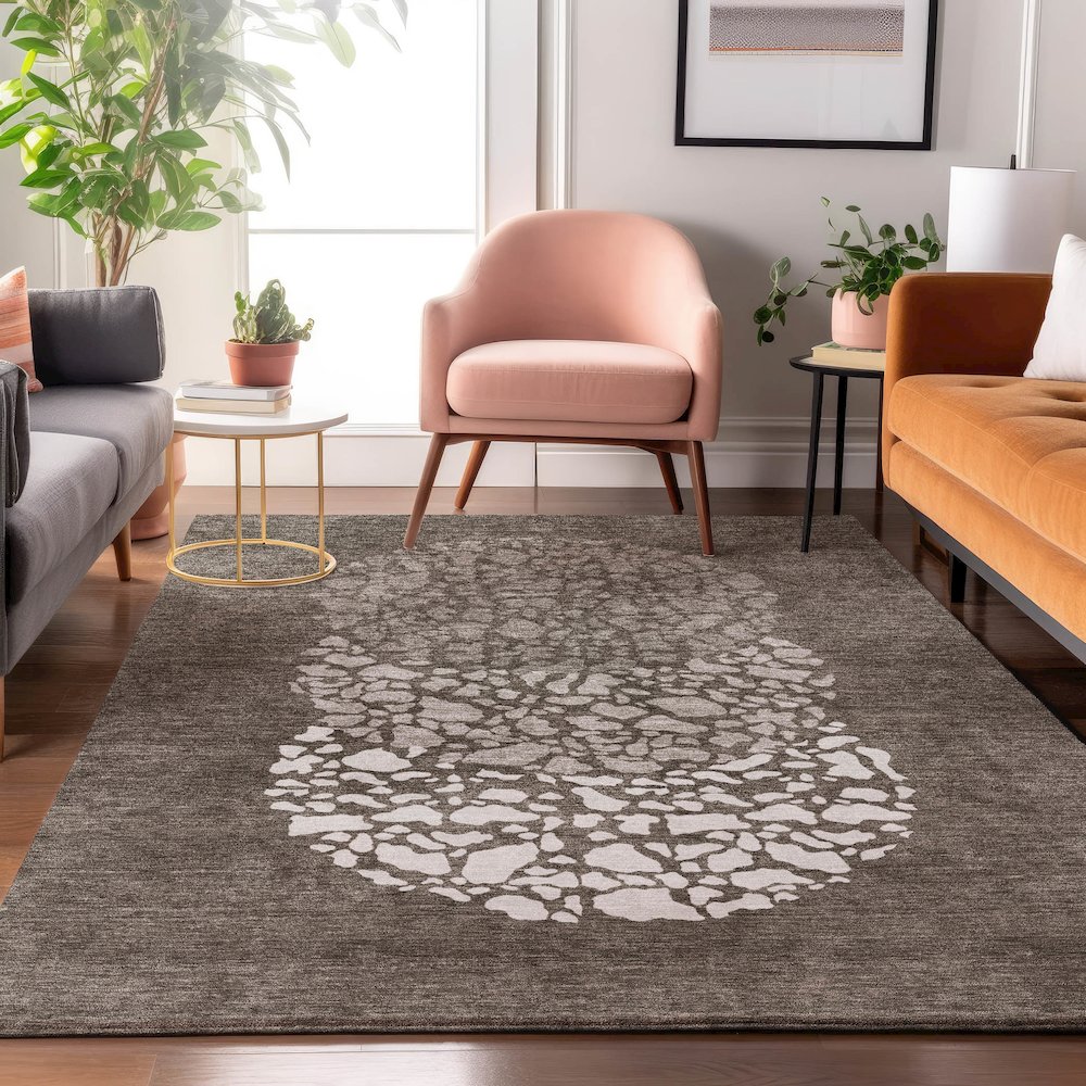 Premium Machine Washable Mayfield  Taupe 9' x 12' Rug. Picture 5