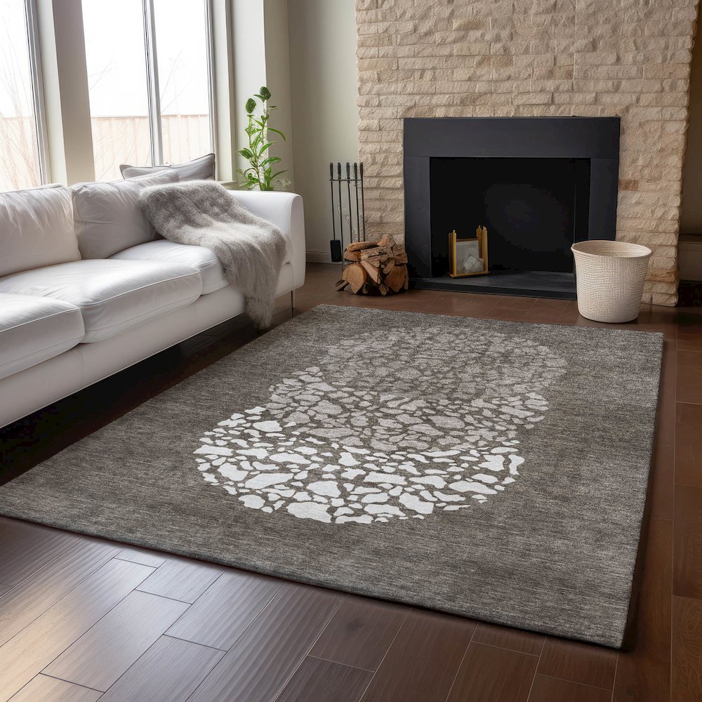 Premium Machine Washable Mayfield  Taupe 9' x 12' Rug. Picture 6