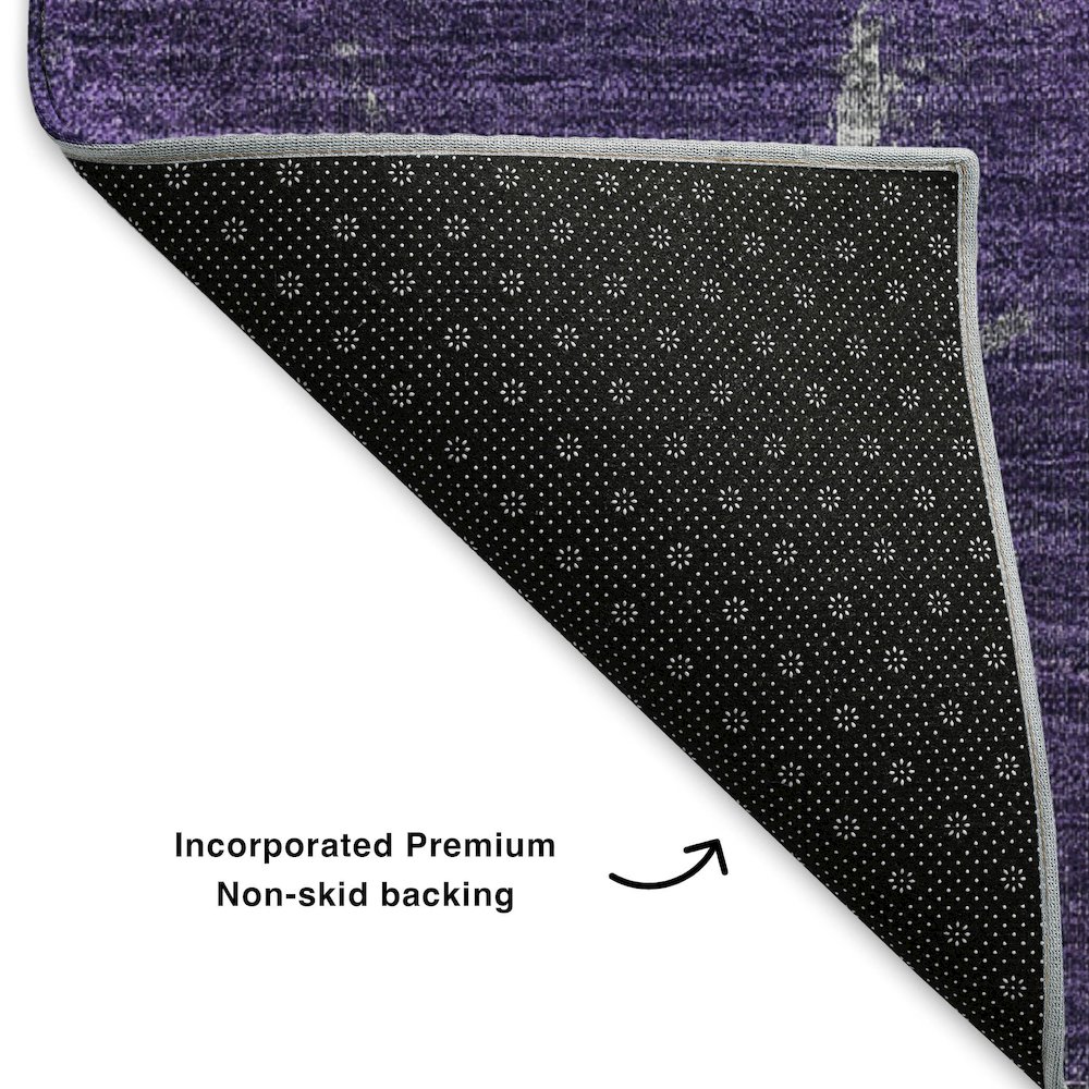 Premium Machine Washable Mayfield  Purple 5' x 7'6" Rug. Picture 2