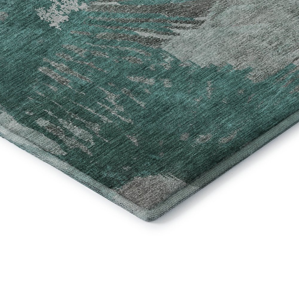 Premium Machine Washable Mayfield  Teal 5' x 7'6" Rug. Picture 3