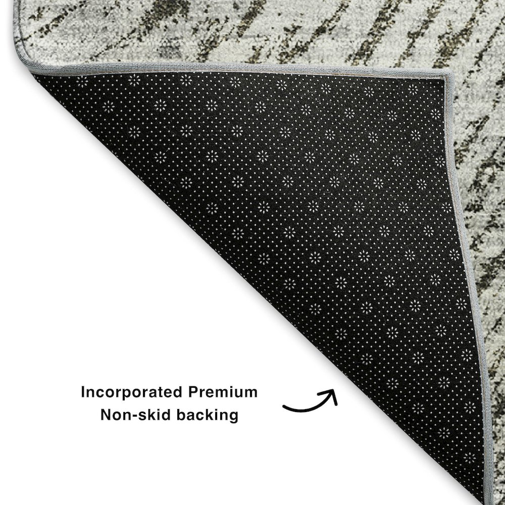 Premium Machine Washable Mayfield  Gray 5' x 7'6" Rug. Picture 2