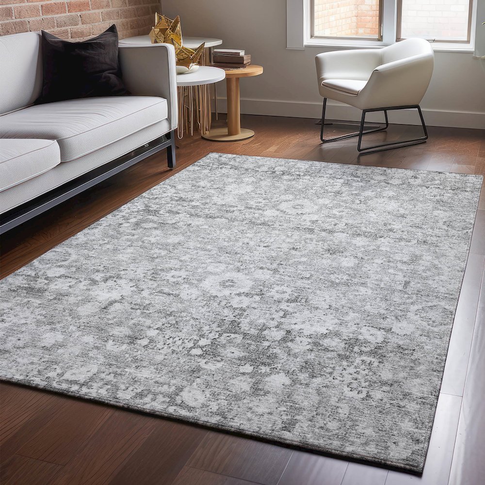 Premium Machine Washable Mayfield  Silver 9' x 12' Rug. Picture 5