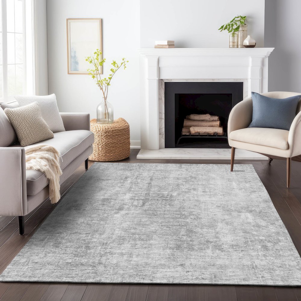 Premium Machine Washable Mayfield AMF656 Gray 9' x 12' Rug. Picture 5