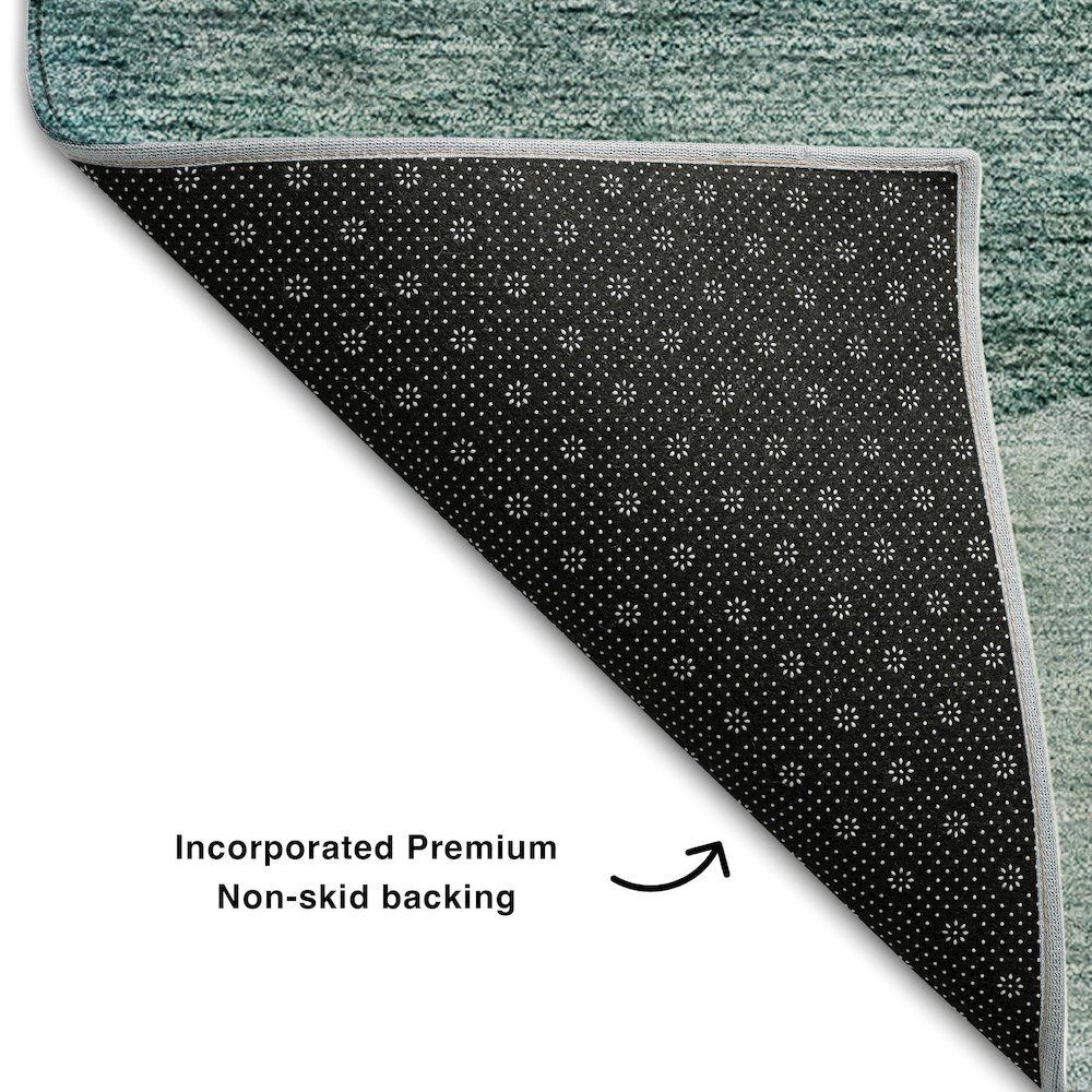 Premium Machine Washable Mayfield AMF657 Green 5' x 7'6" Rug. Picture 2