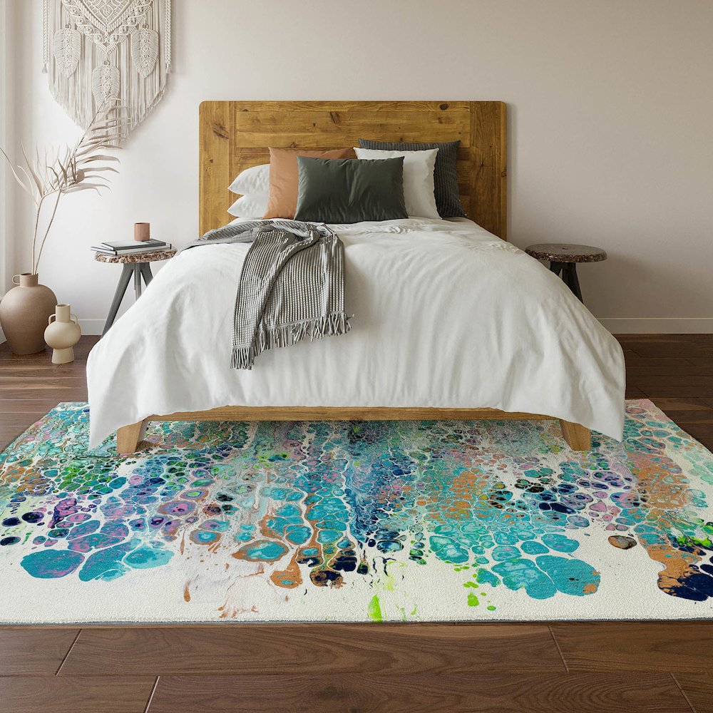 Premium Machine Washable Mayfield  Mermaid 9' x 12' Rug. Picture 6