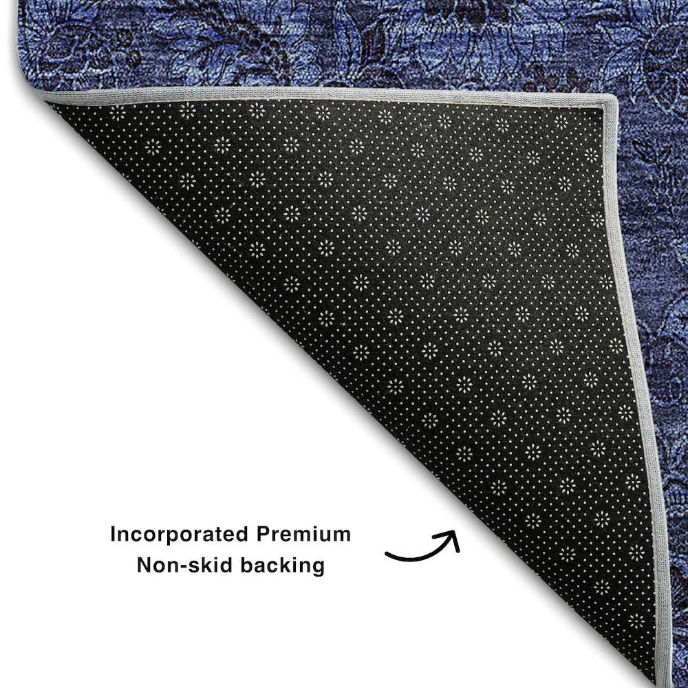 Premium Machine Washable Mayfield AMF661 Navy 5' x 7'6" Rug. Picture 2