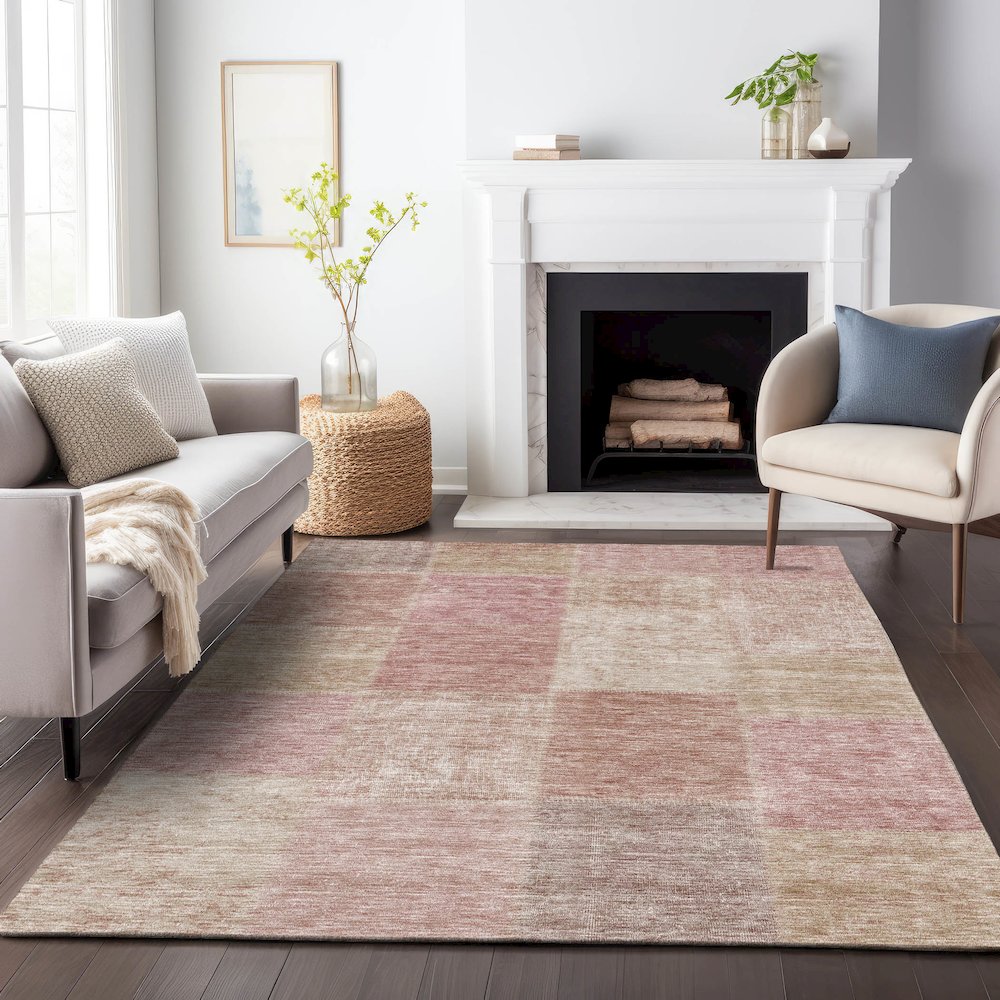 Premium Machine Washable Mayfield AMF664 Blush 9' x 12' Rug. Picture 5