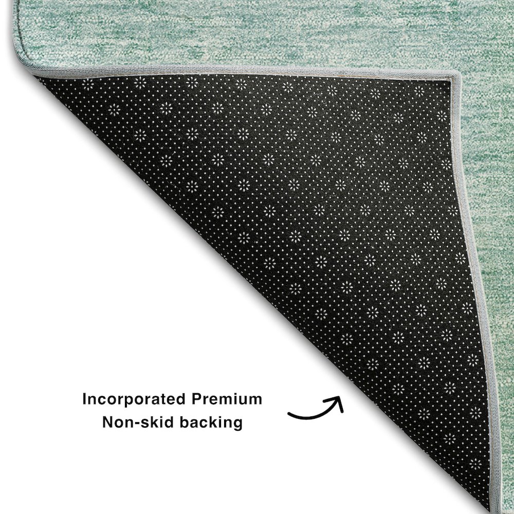 Premium Machine Washable Mayfield AMF664 Teal 5' x 7'6" Rug. Picture 2