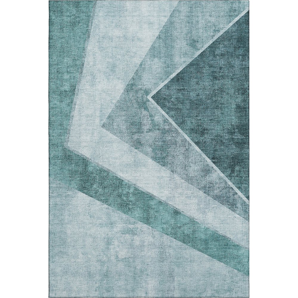 Premium Machine Washable Mayfield AMF671 Teal 9' x 12' Rug. Picture 1