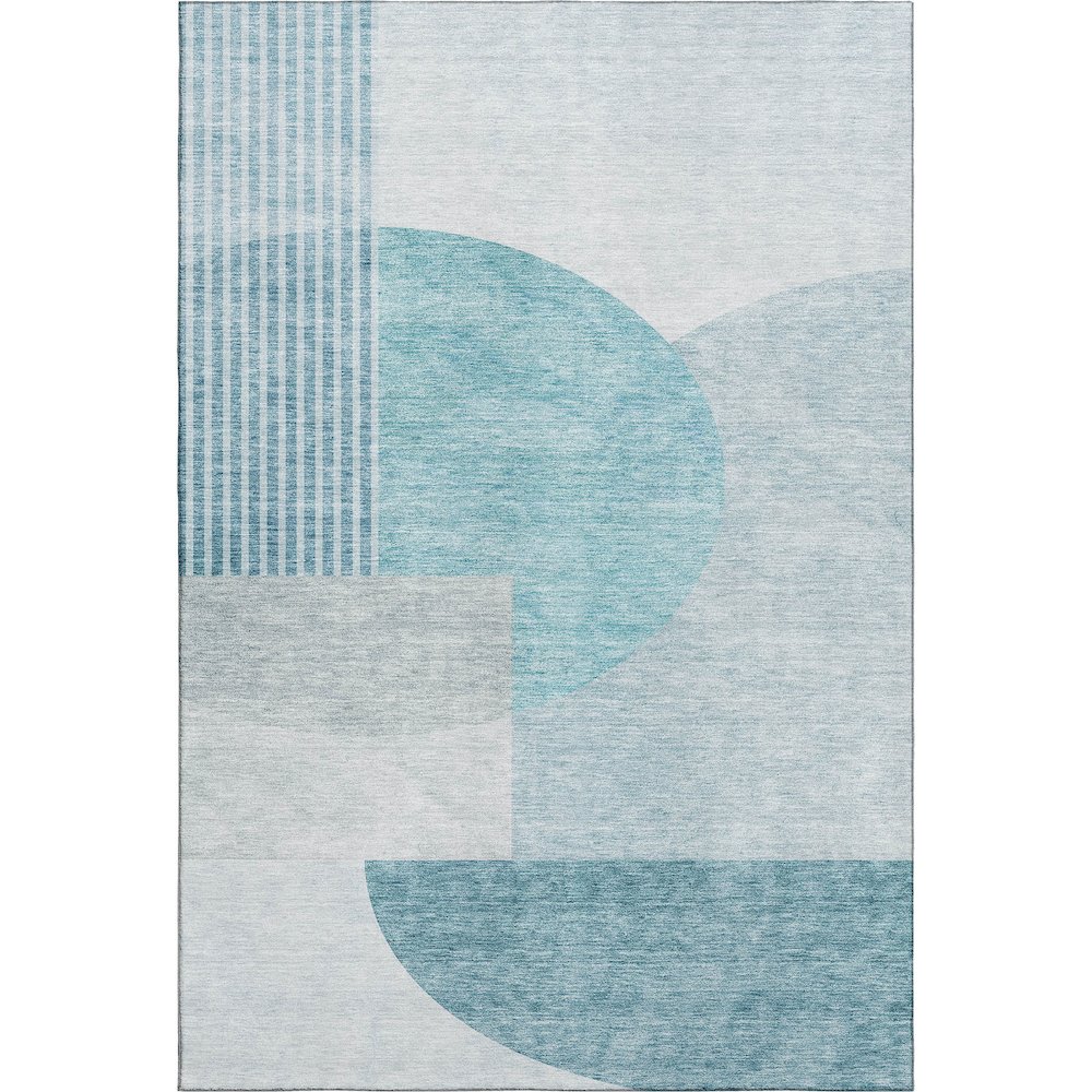 Premium Machine Washable Mayfield AMF678 Teal 9' x 12' Rug. Picture 1