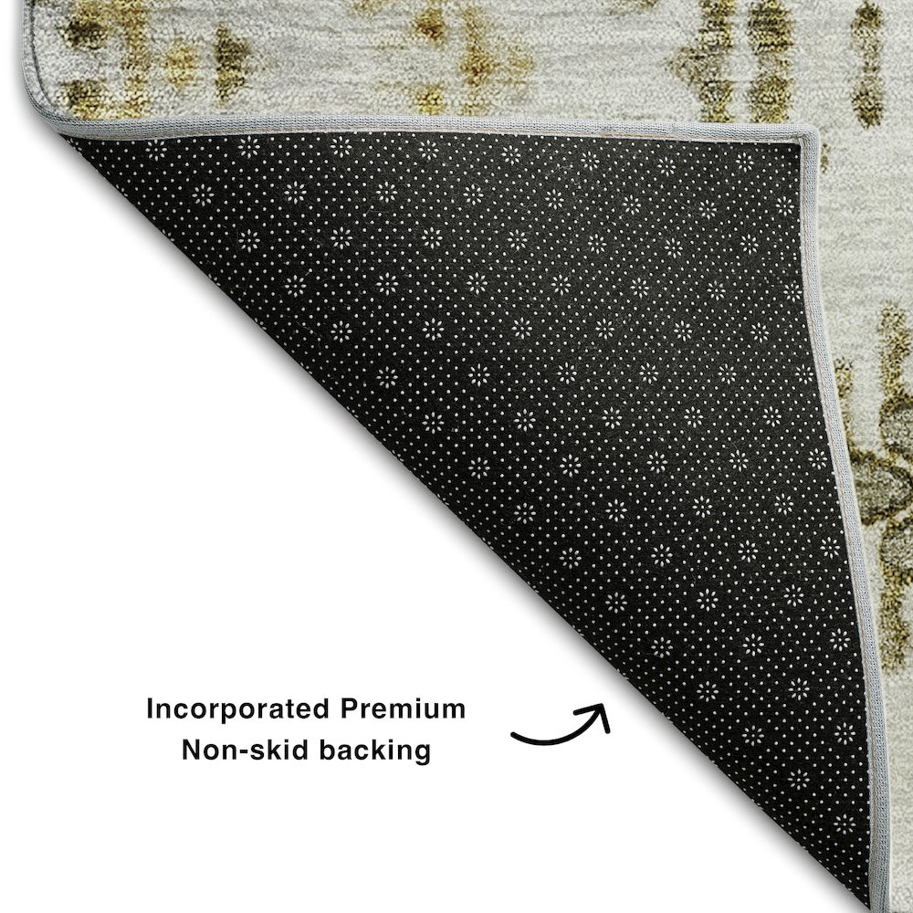 Premium Machine Washable Mayfield AMF684 Taupe 5' x 7'6" Rug. Picture 2