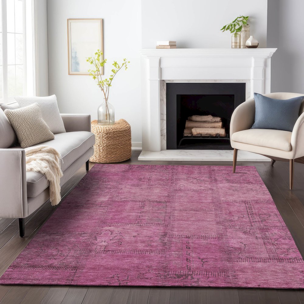 Premium Machine Washable Mayfield AMF685 Blush 9' x 12' Rug. Picture 5