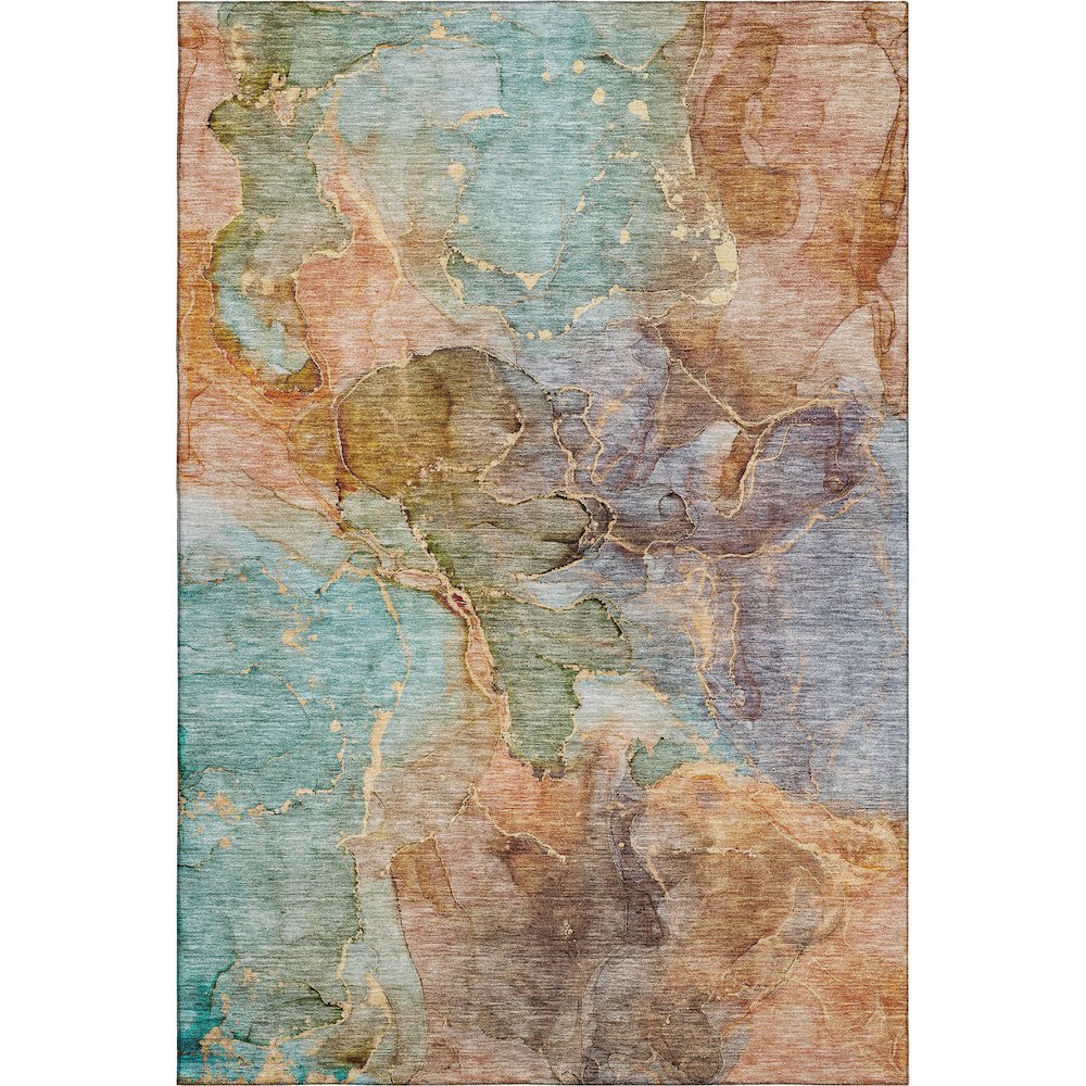 Premium Machine Washable Mayfield AMF689 Coral 9' x 12' Rug. Picture 1