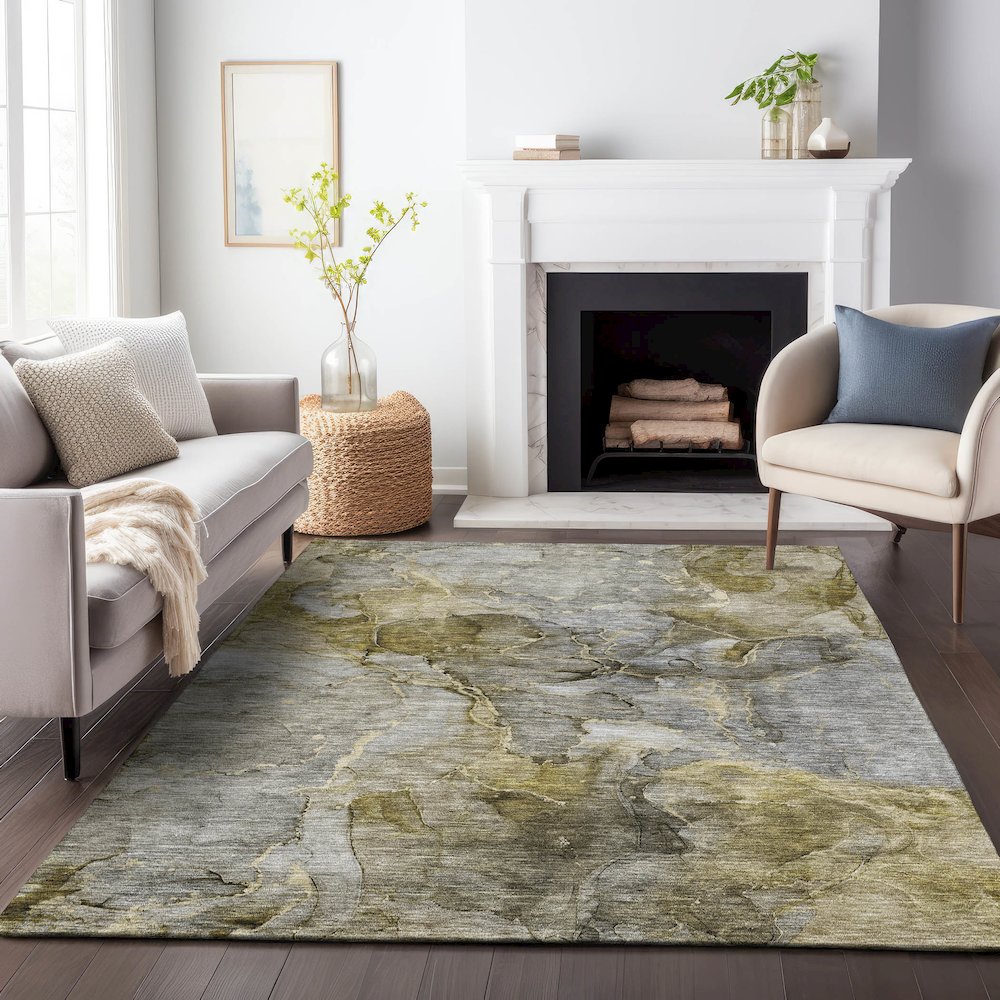 Premium Machine Washable Mayfield AMF689 Taupe 9' x 12' Rug. Picture 5