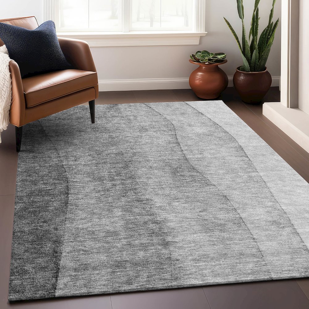 Premium Machine Washable Mayfield AMF690 Gray 9' x 12' Rug. Picture 6