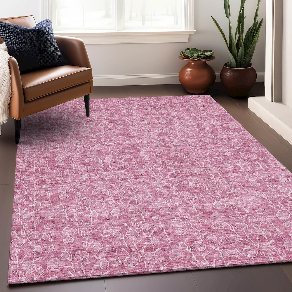 Premium Machine Washable Mayfield AMF691 Blush 9' x 12' Rug. Picture 6